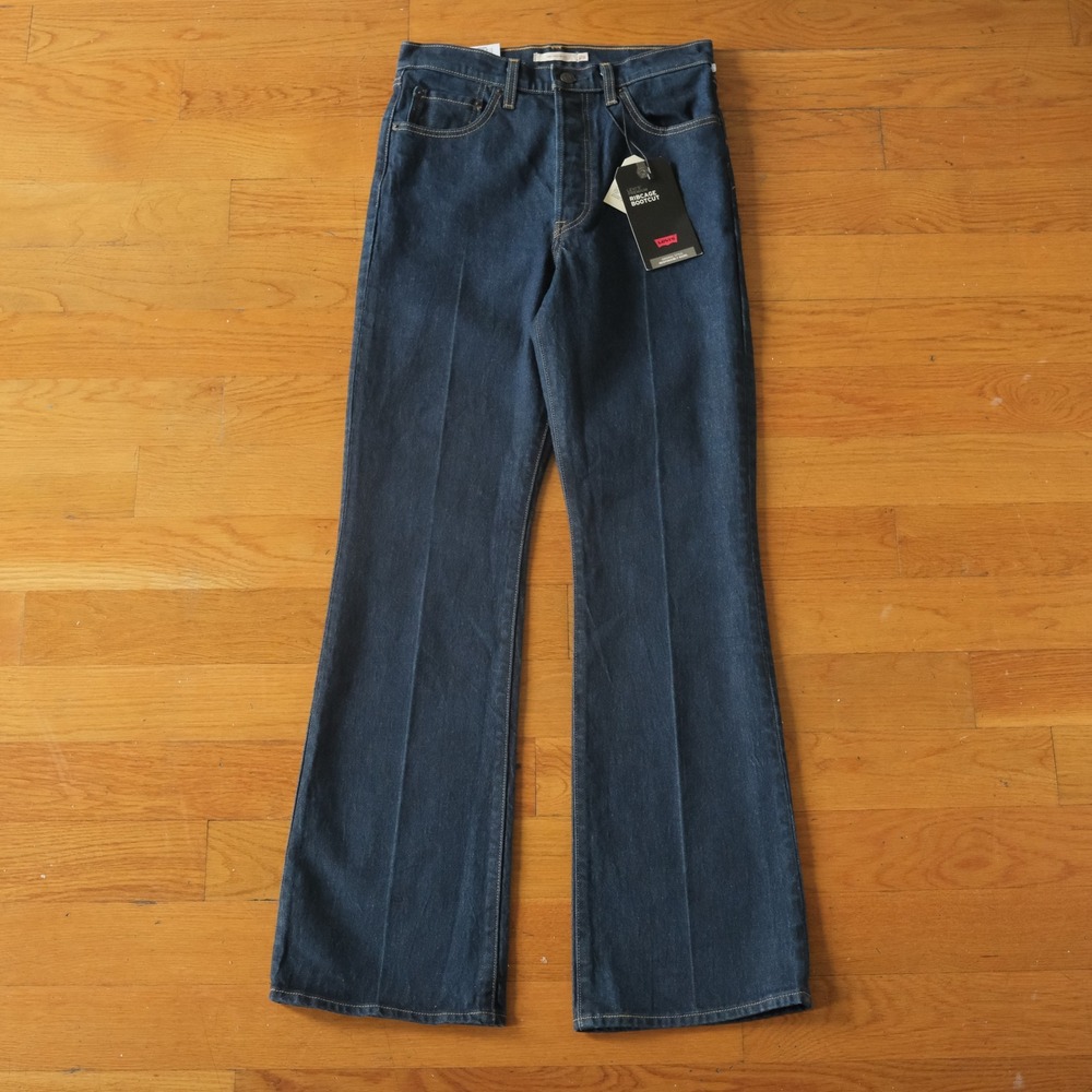 Levi's Ribcage Bootcut Jeans Women Dark Wash High Rise Boho 28 x 32 36934-0000